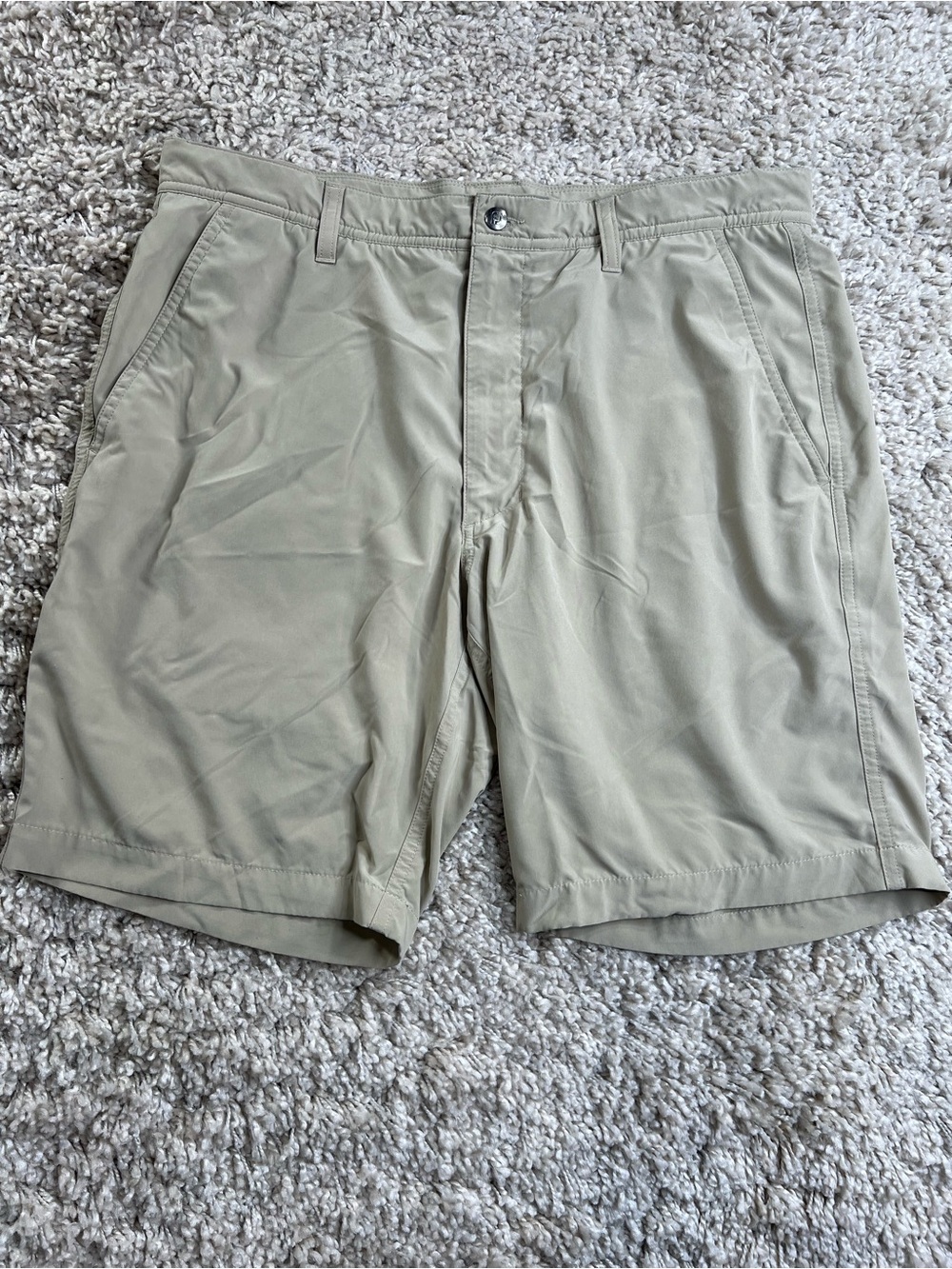 FootJoy Men's Light Khaki Performance Flat Front Shorts